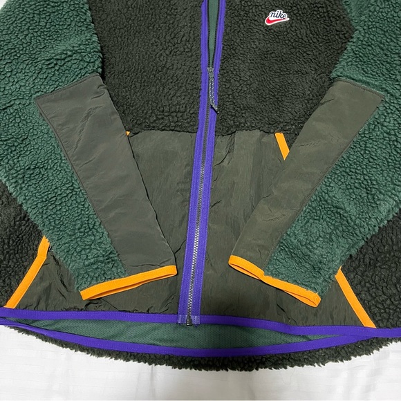 Nike Heritage Sherpa Fleece Zip Up Jacket Green size XLarge - Picture 11 of 16